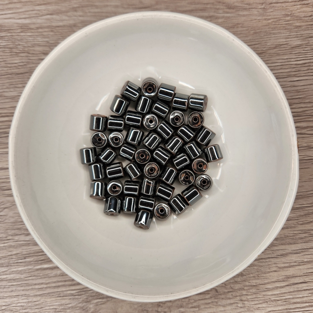 Hemalyke 50 Count 6mm Barrel Drum Beads #48